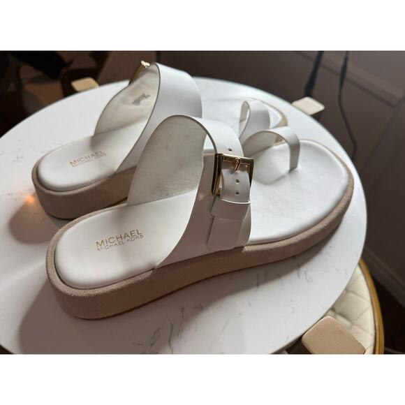 Michael Kors Selah Leather Slide Sandal white - Picture 2 of 6